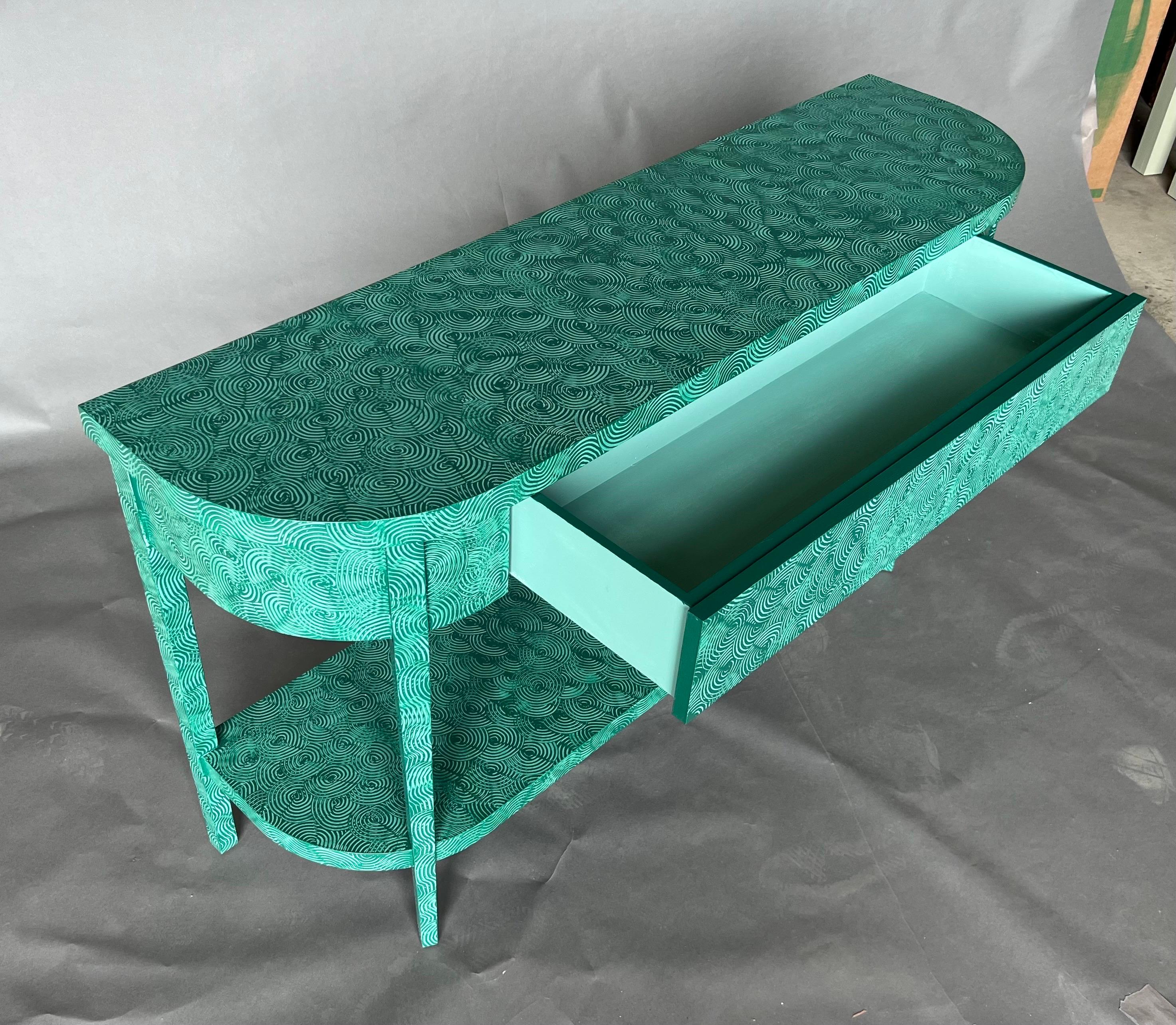 Lizzie Console in Absolute Green Swirl by The Fabulous Things For Sale 3