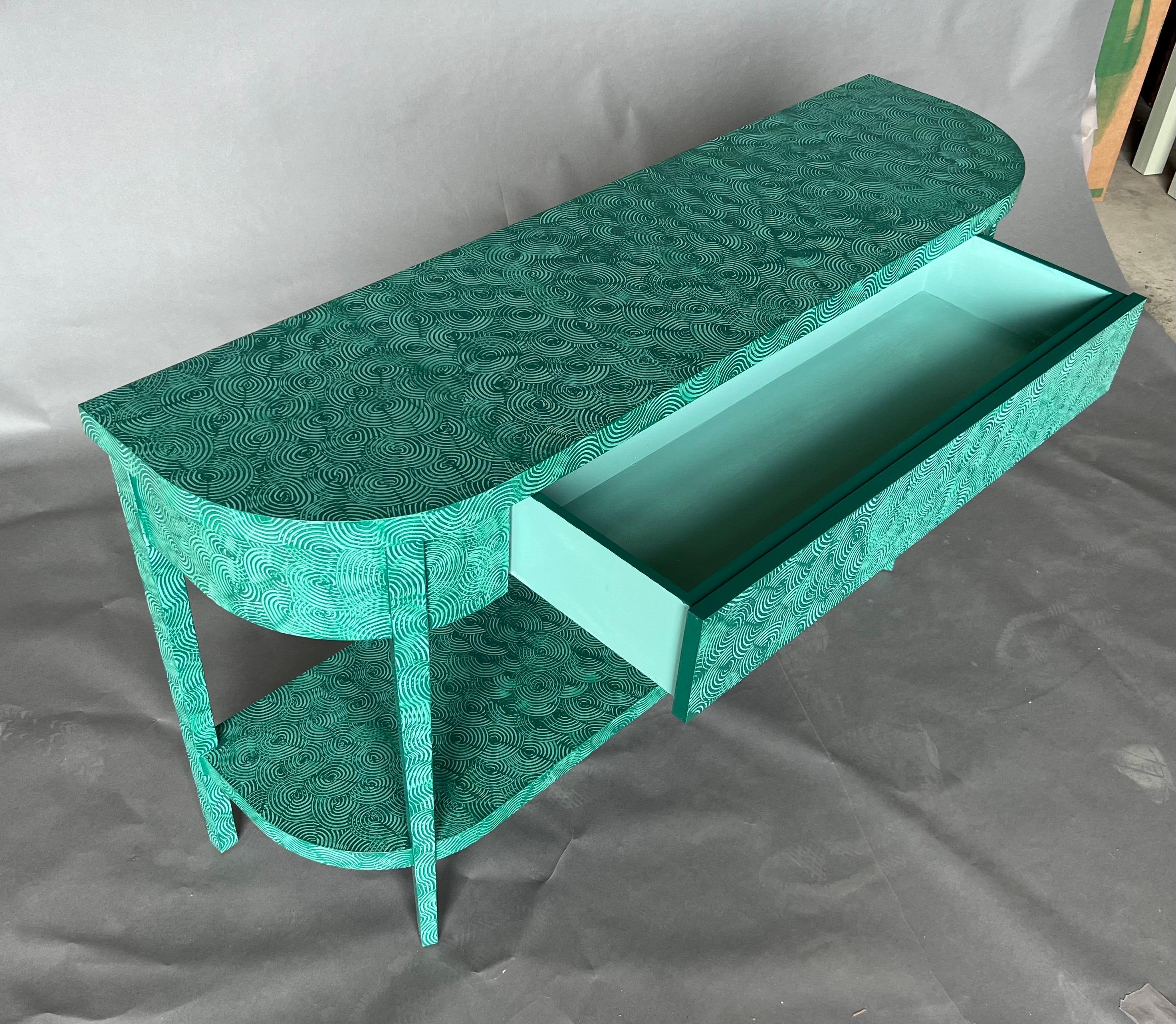 Console Lizzie dans un tourbillon vert absolu par The Fabulous Things en vente 3
