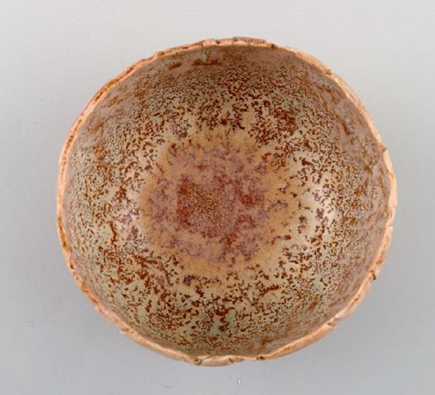 Scandinavian Modern Lizzie Schnakenburg Thyssen, Danish Artist, Unique Ceramic Bowl For Sale