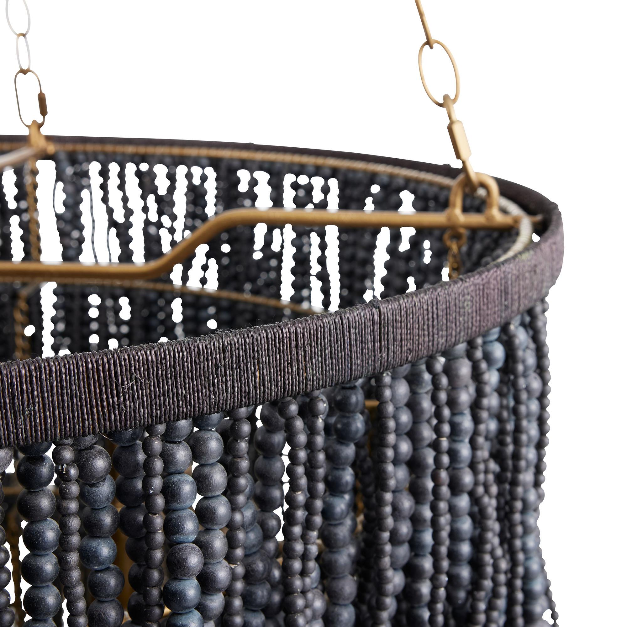Lizzy Chandelier 85024 - 4 Tiers wooden beads natural In Good Condition For Sale In London, GB