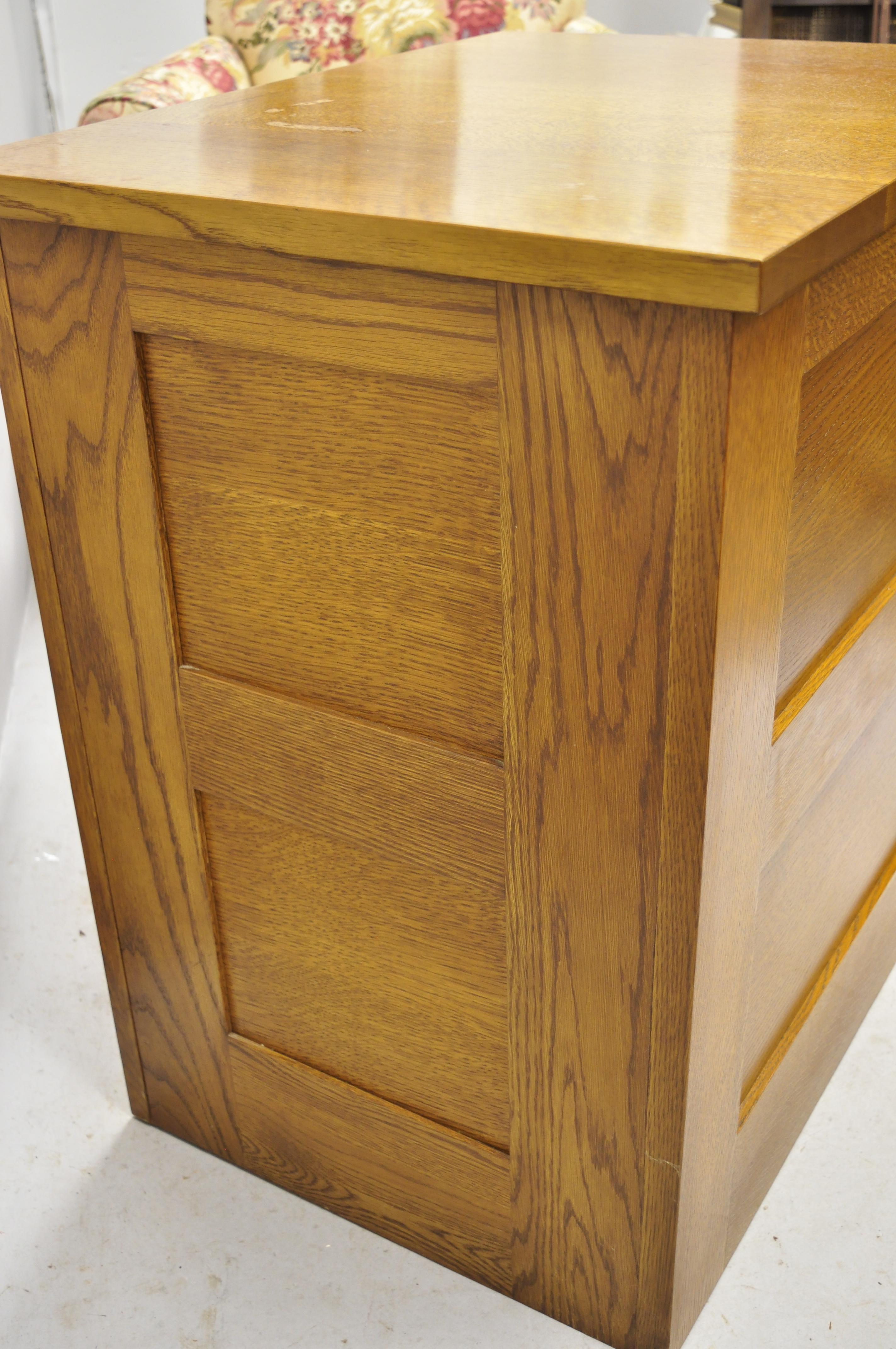 North American L&J G Stickley Arts & Crafts Mission Oakwood Two-Drawer Office File Cabinet