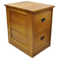 L&J G Stickley Arts & Crafts Mission Oakwood Two-Drawer Office File Cabinet