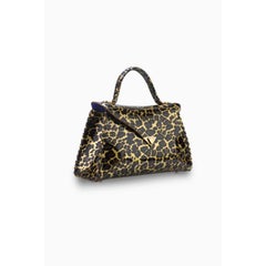 LJ Handbag Large Golden Leopard Patent Leather
