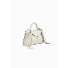 LJ Handbag Small Aspen Grey Leather with Fringe