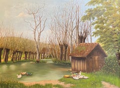 "Hermance, Genève" by L. Jacques - Oil on Canvas - 65x85.5 cm