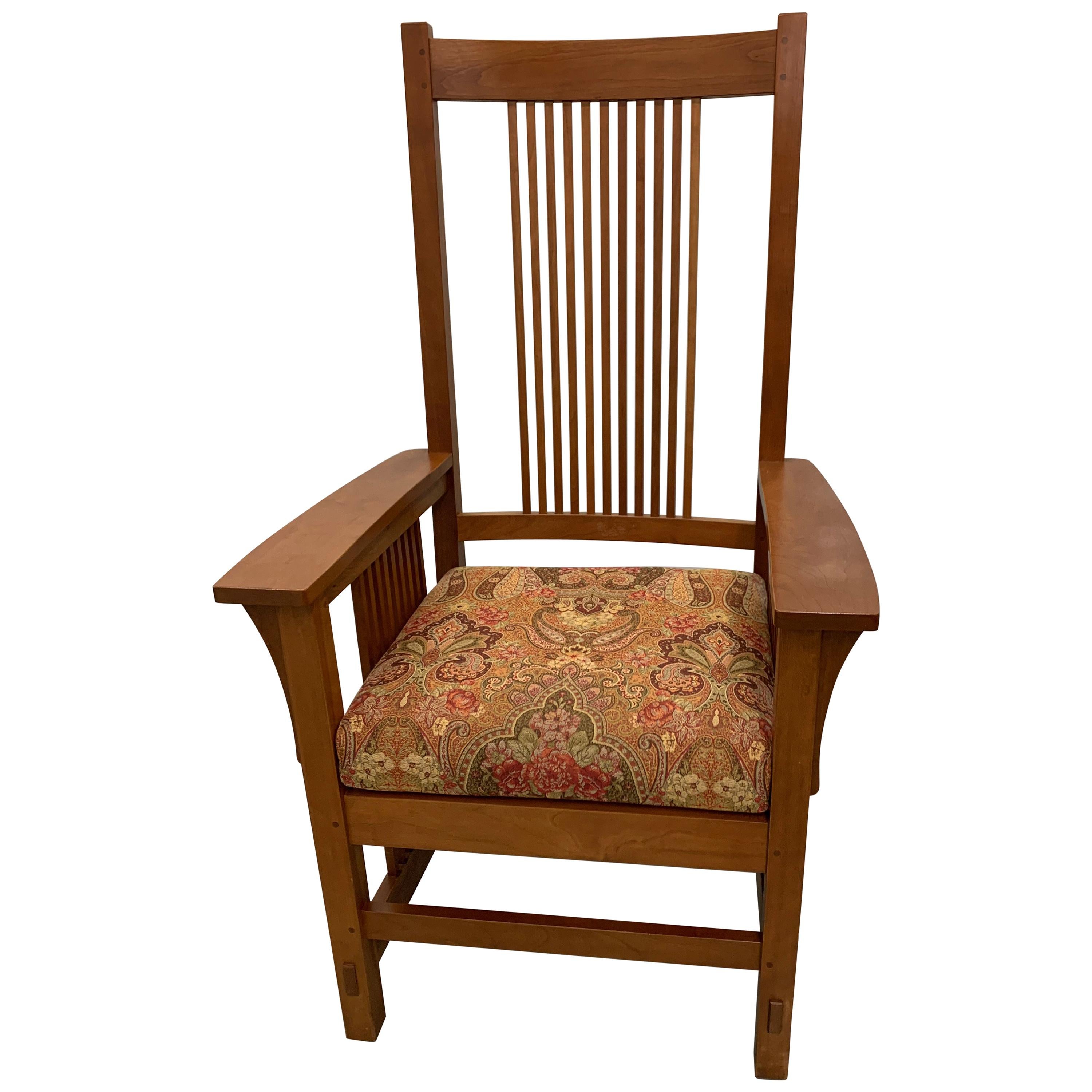 L. & J.G Stickley Spindle Armchair and Dining Chairs, Set of 10 For Sale