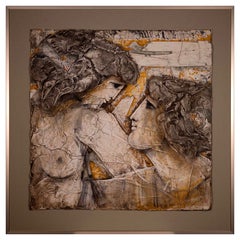 Ljubo Biro: Romantisches Paar, signiertes Acrylgemälde auf Masonit, ohne Titel, 1960er Jahre