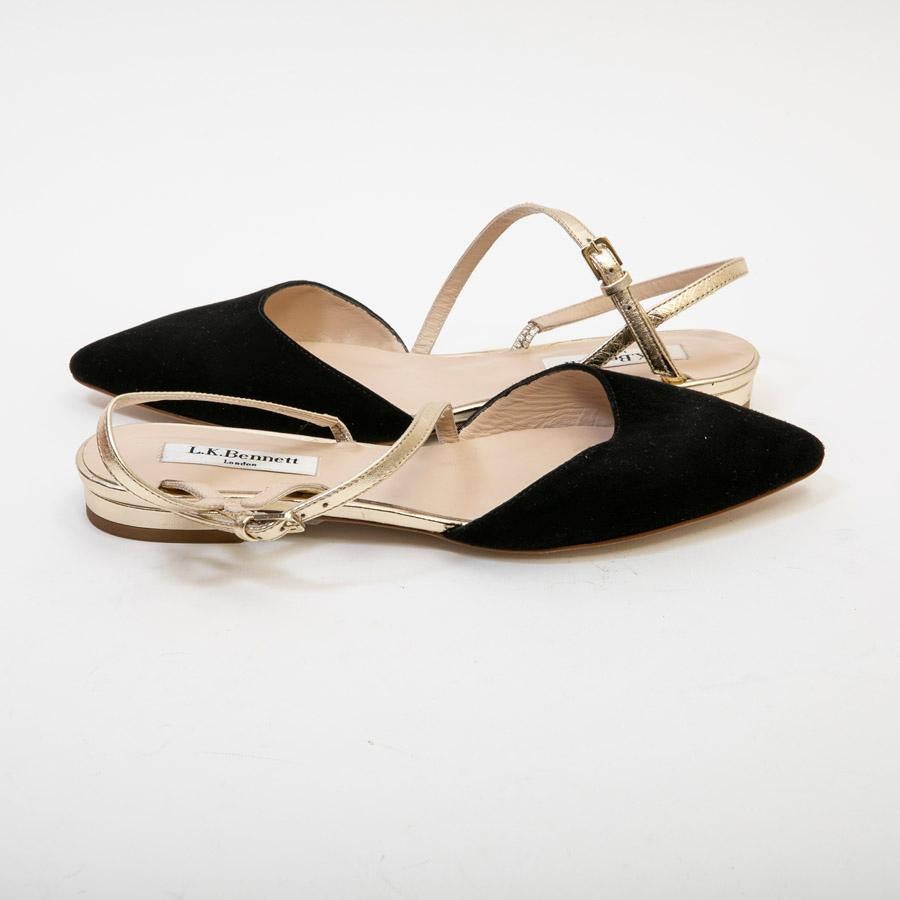 Women's LK BENNET Sandals in Black Suede Calfskin Size 37FR For Sale