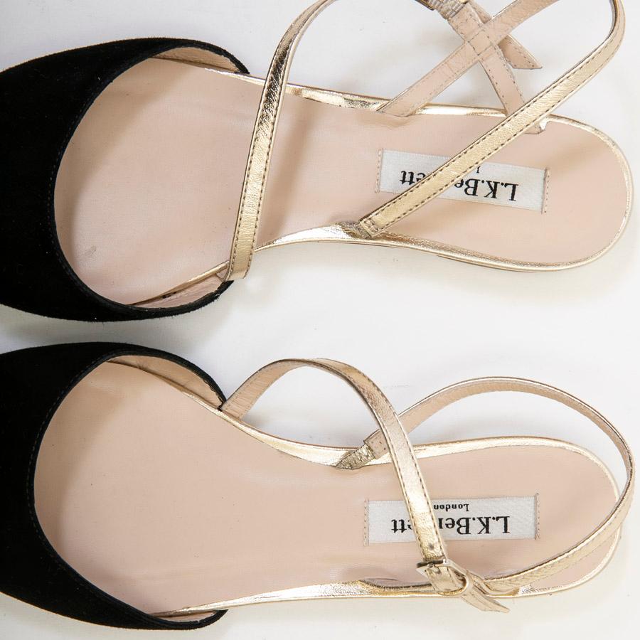 LK BENNET Sandals in Black Suede Calfskin Size 37FR For Sale 1