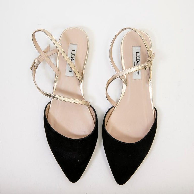 LK BENNET Sandals in Black Suede Calfskin Size 37FR For Sale at 1stDibs
