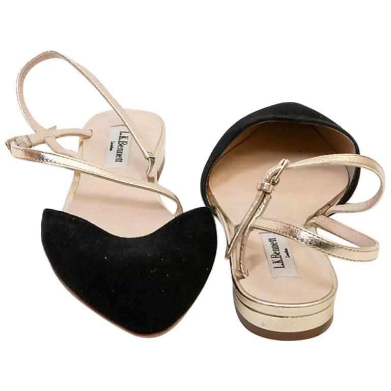 LK BENNET Sandals in Black Suede Calfskin Size 37FR For Sale