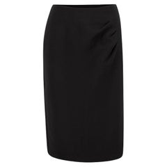 LK Bennett Black Pleat Detail Pencil Skirt Size XS