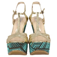 L.K. Bennett Lydia Sandals With A Woven Wedge Heel