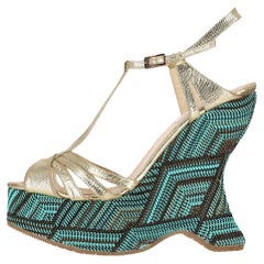 L.K. Bennett Lydia Sandals With A Woven Wedge Heel