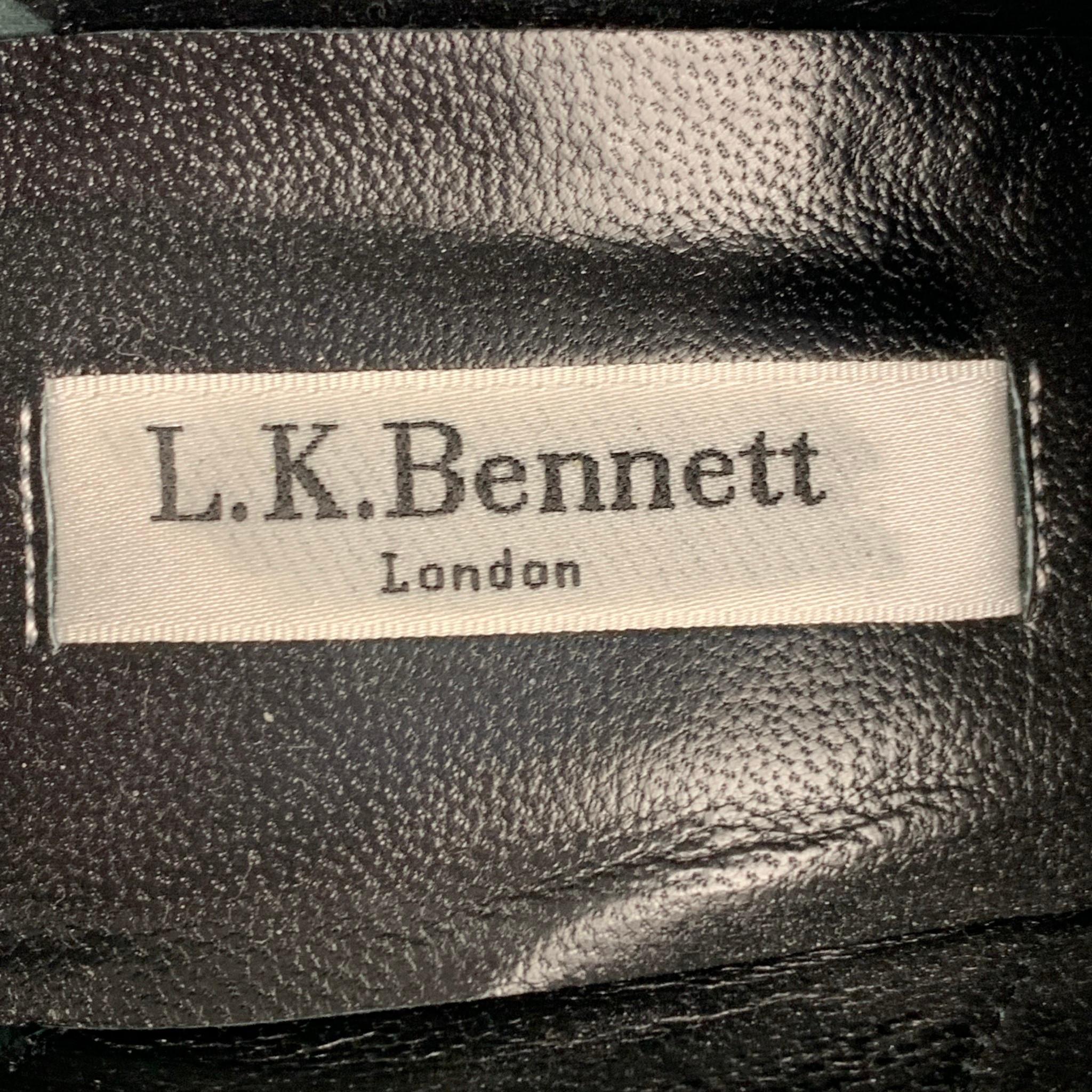 L.K.BENNETT Size 6 Black Leather Boots 2
