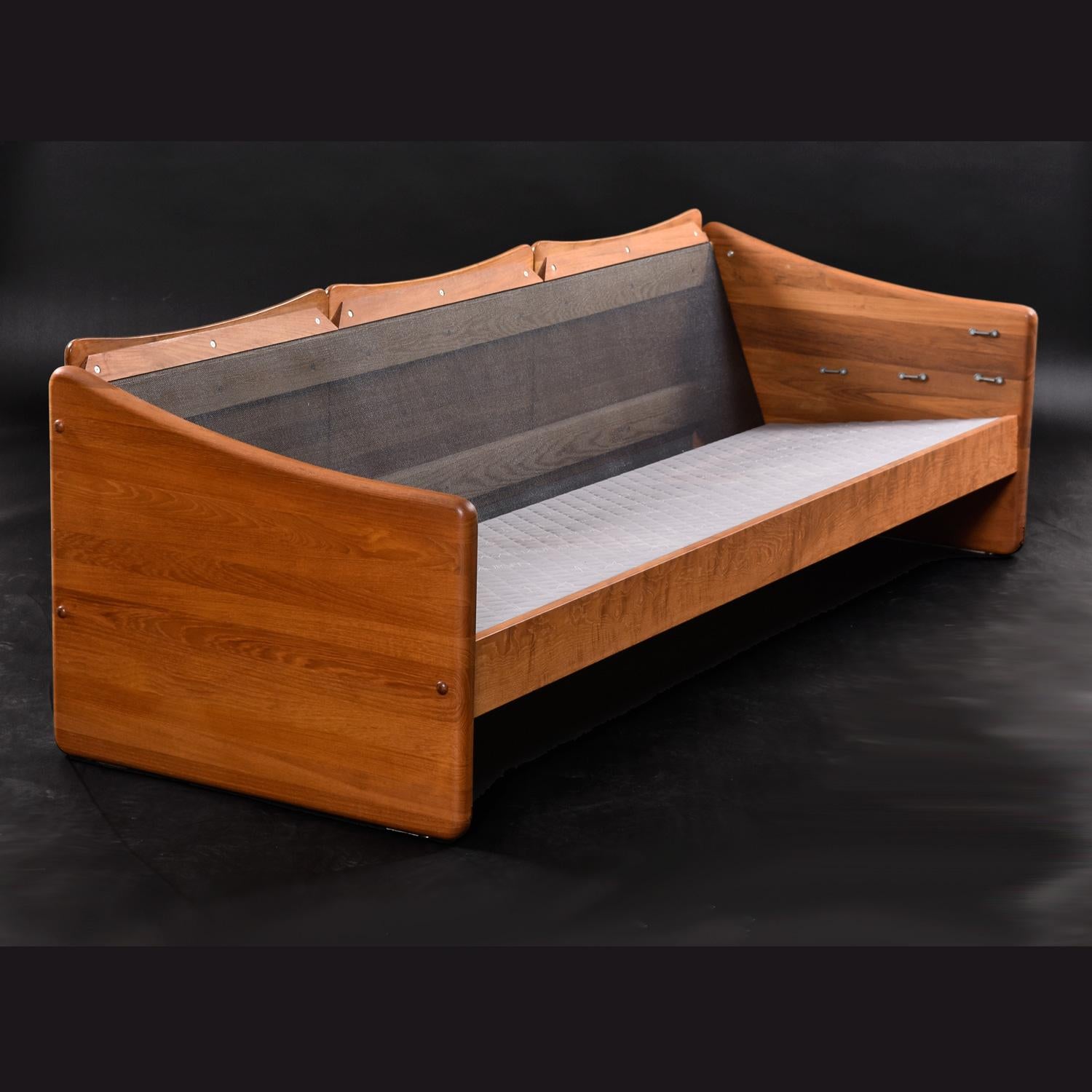 Solid Teak Original Cognac Leather  Danish 3-Seater Sofa by A. Mikael Laursen For Sale 7