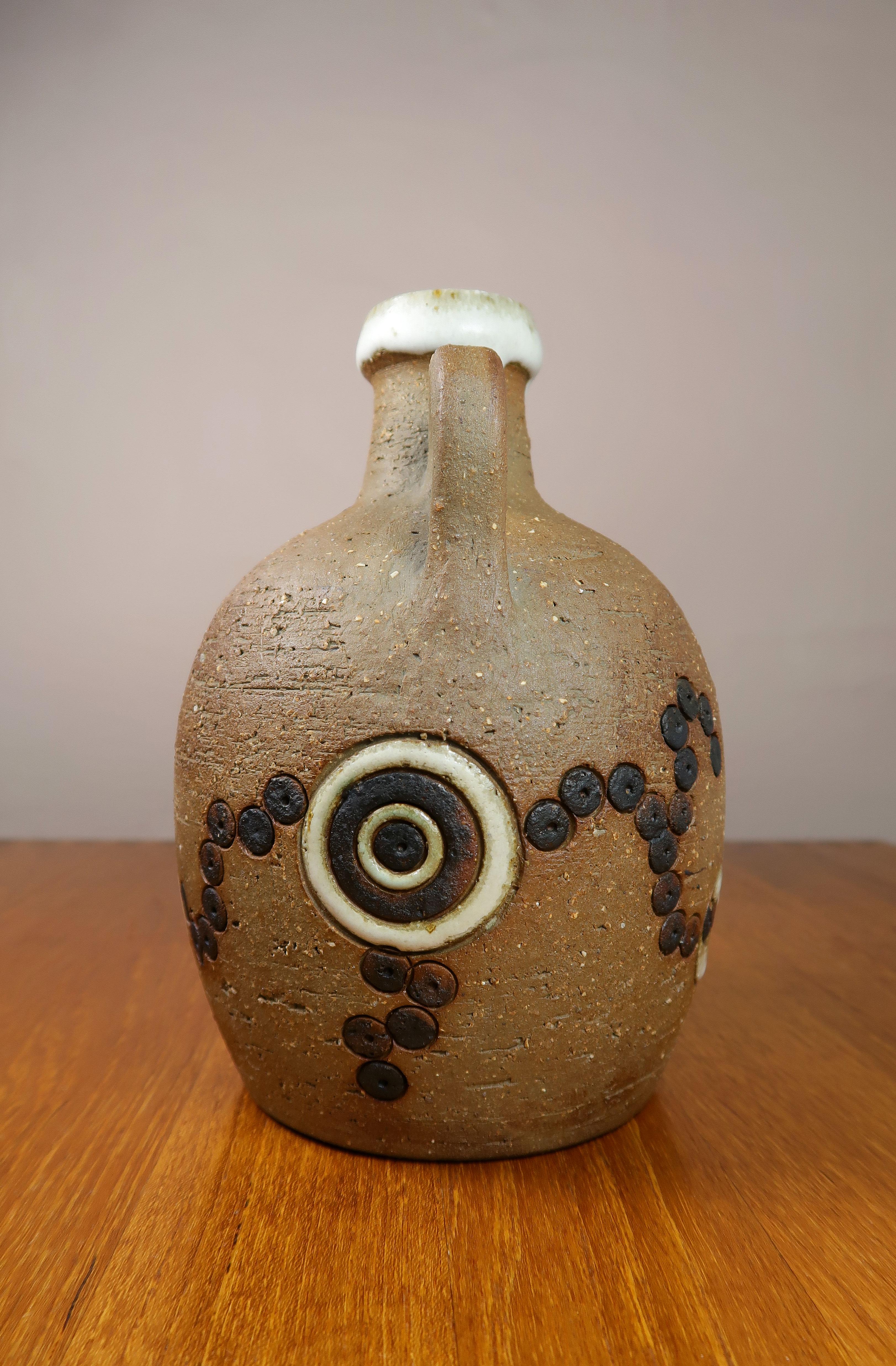 Danish Handmade Ceramic Bottle Vase, Løkke Still, 1960s In Good Condition For Sale In Copenhagen, DK