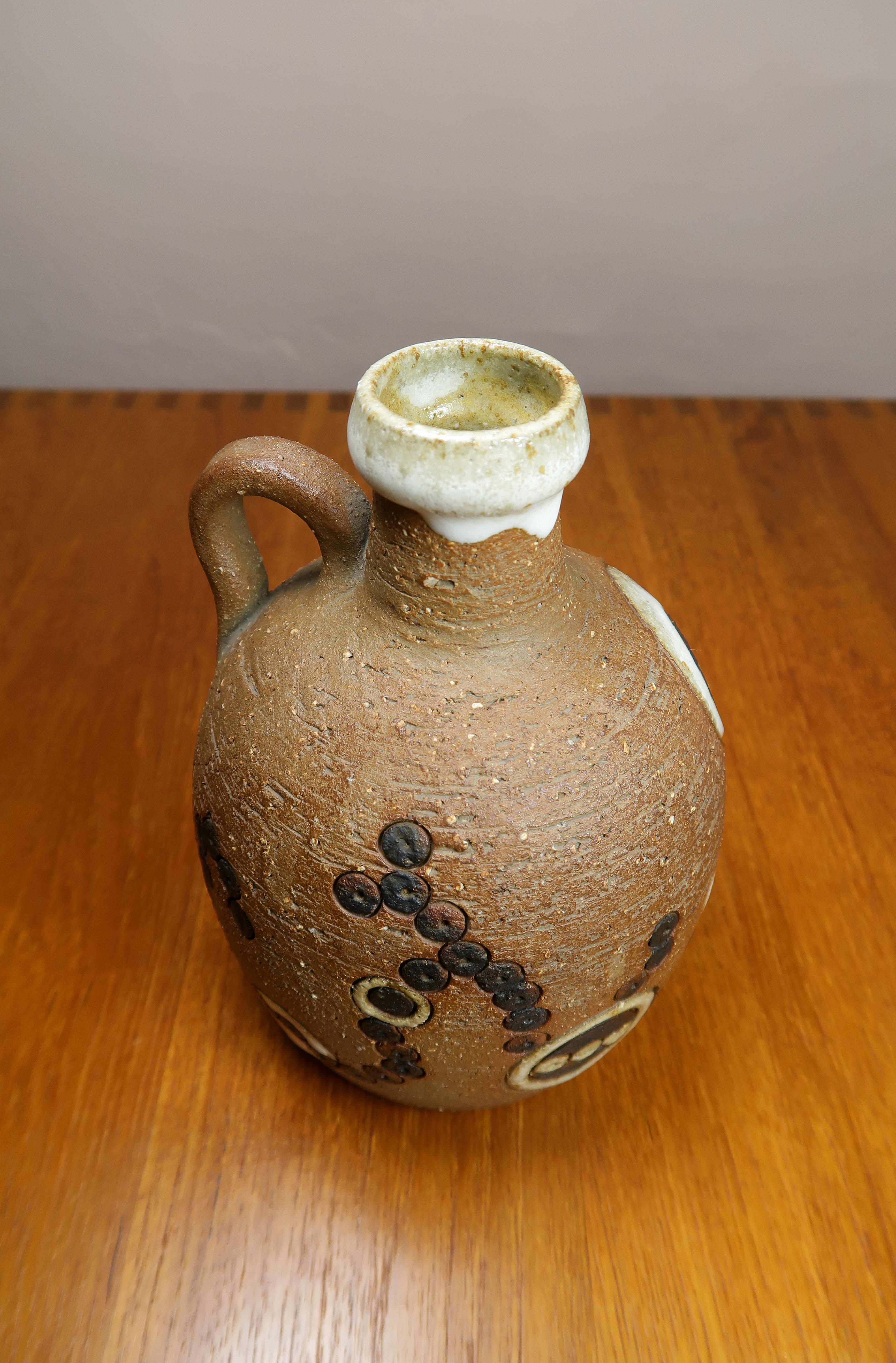 Danish Handmade Ceramic Bottle Vase, Løkke Still, 1960s For Sale 1