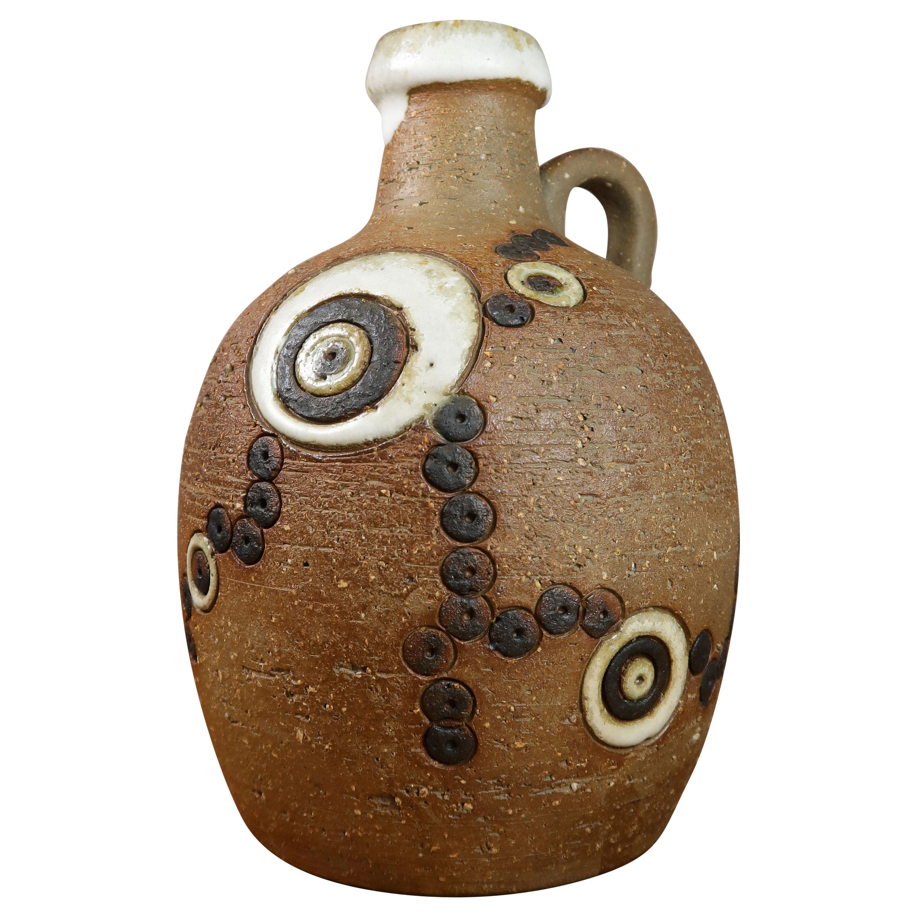 Danish Handmade Ceramic Bottle Vase, Løkke Still, 1960s For Sale