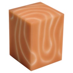 LL Box in resina epossidica arancione, tavolino contemporaneo di Facture