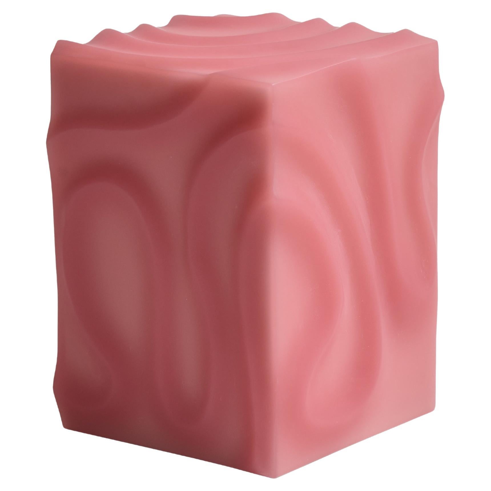 LL Box in Pink Epoxy Resin, Contemporary Side Table by Facture
