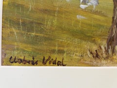 Pittura espressionista originale su carta acquerellata di Maiorca