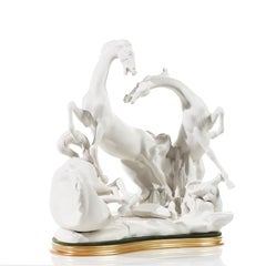 Lladro 1022 Porcelain Playful Horses Sculpture