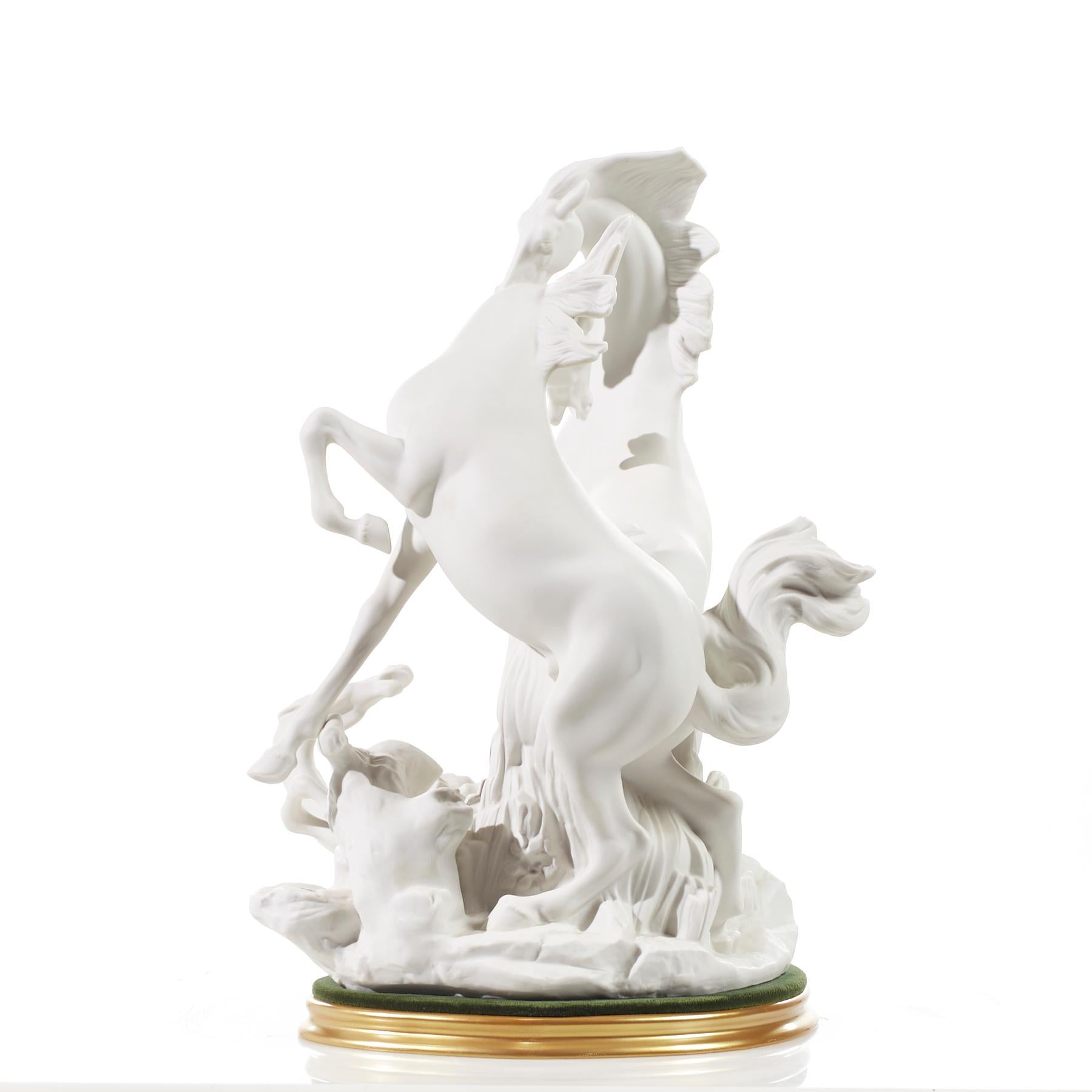 Lladro 1022 Porzellan-Skulptur spielerischer Pferde aus Porzellan (Spanisch) im Angebot