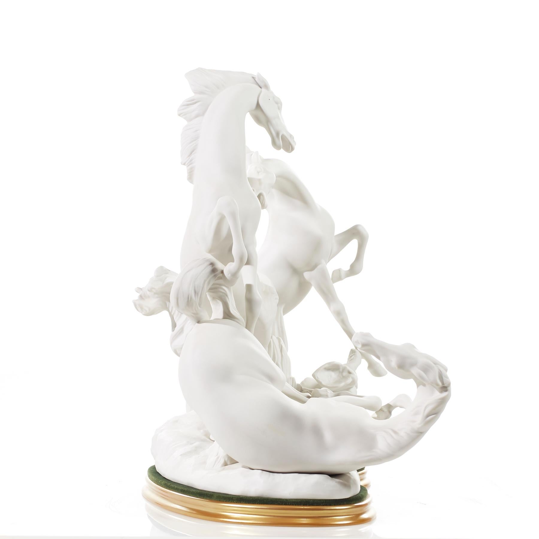 Lladro 1022 Porcelain Playful Horses Sculpture For Sale 1