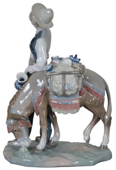 Lladro #4859 Typical Peddler with Donkey Retired Porcelain Figurine