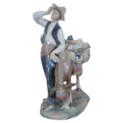 Lladro #4859 Typical Peddler with Donkey Retired Porcelain Figurine