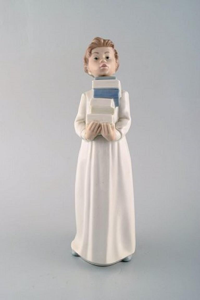 Spanish Lladro and Nao, Spain, Five Porcelain Figurines of Children, 1980s-1990s