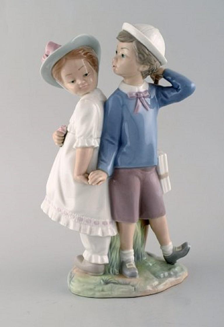 Late 20th Century Lladro and Nao, Spain, Five Porcelain Figurines of Children, 1980s-1990s
