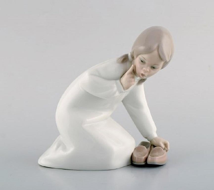 Spanish Lladro and Nao, Spain, Four Porcelain Figurines of Children, 1980s-1990s
