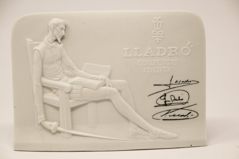 Lladro Collectors Society White Bisque Plaque Don Quixote 3D Relief 1985