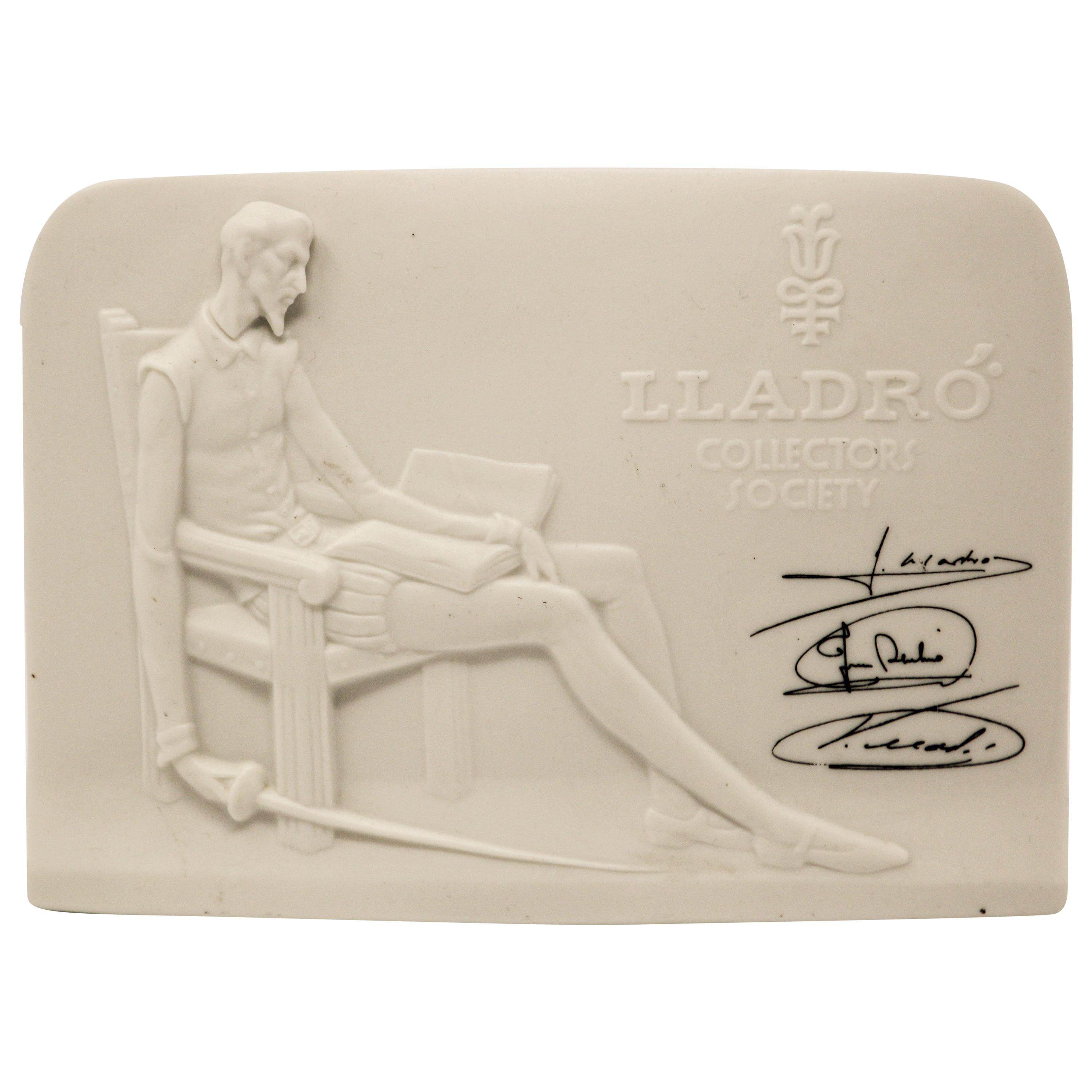 Lladro Collectors Society 1985 Don Quixote Porcelain Plaque