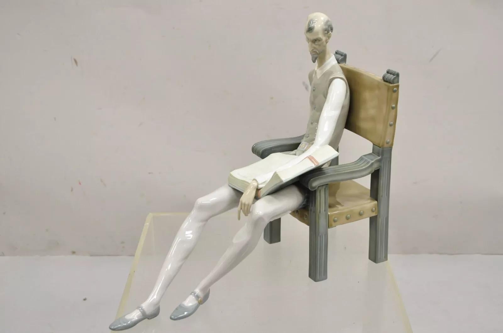 Lladro Don Quixote 1030 Glossy Porcelain Figurine Sculpture Seated With Book 6