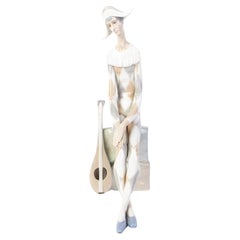 Lladro Fine Porzellan 4558 Harlekin mit Mandolin-Figur aus feinem Porzellan