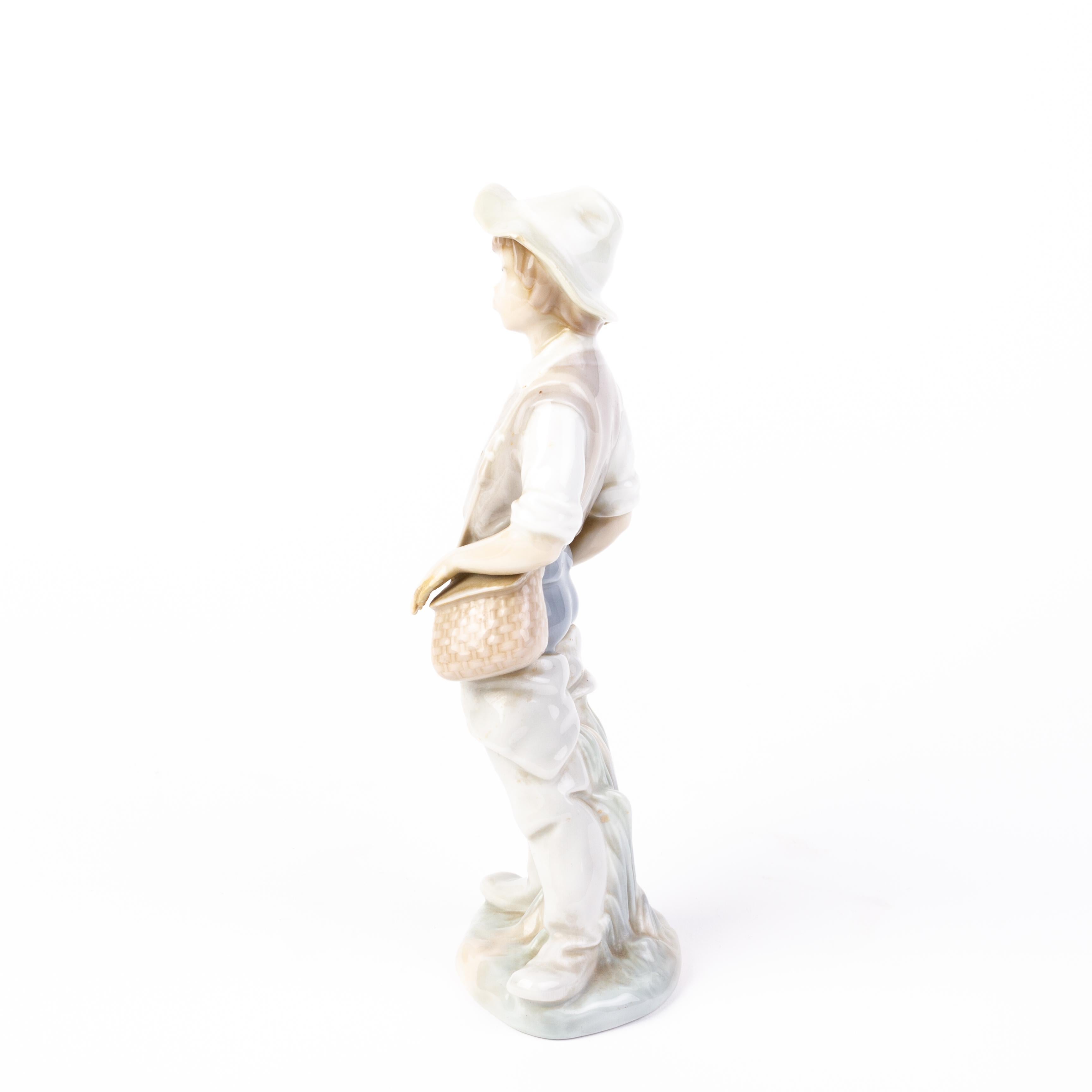 20th Century Lladro Fine Porcelain Figure Fisher Boy For Sale