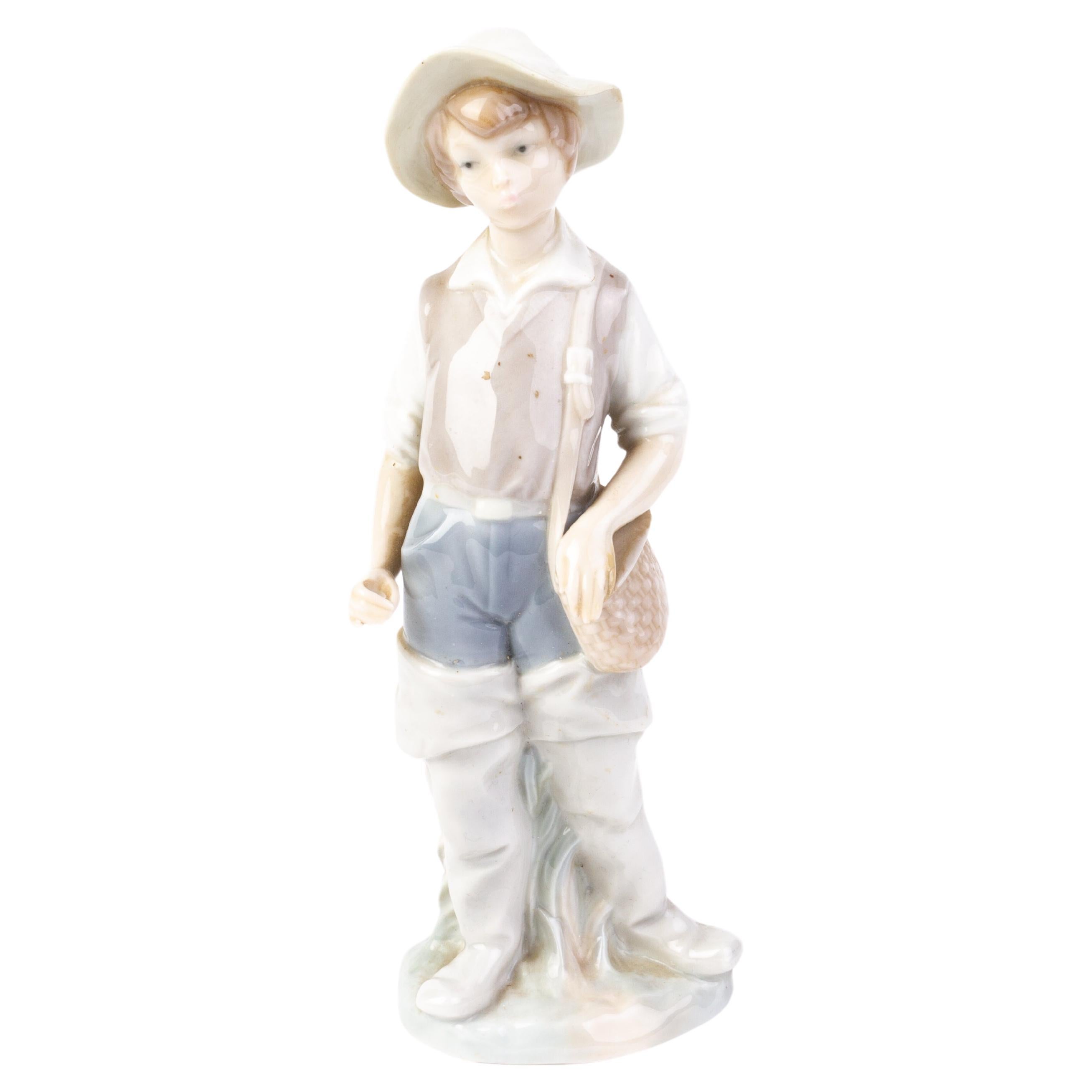 Lladro Fine Porcelain Figure Fisher Boy For Sale