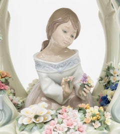 Lladro Gazebo in Bloom Porcelain Figurine with Wood Base, Spain