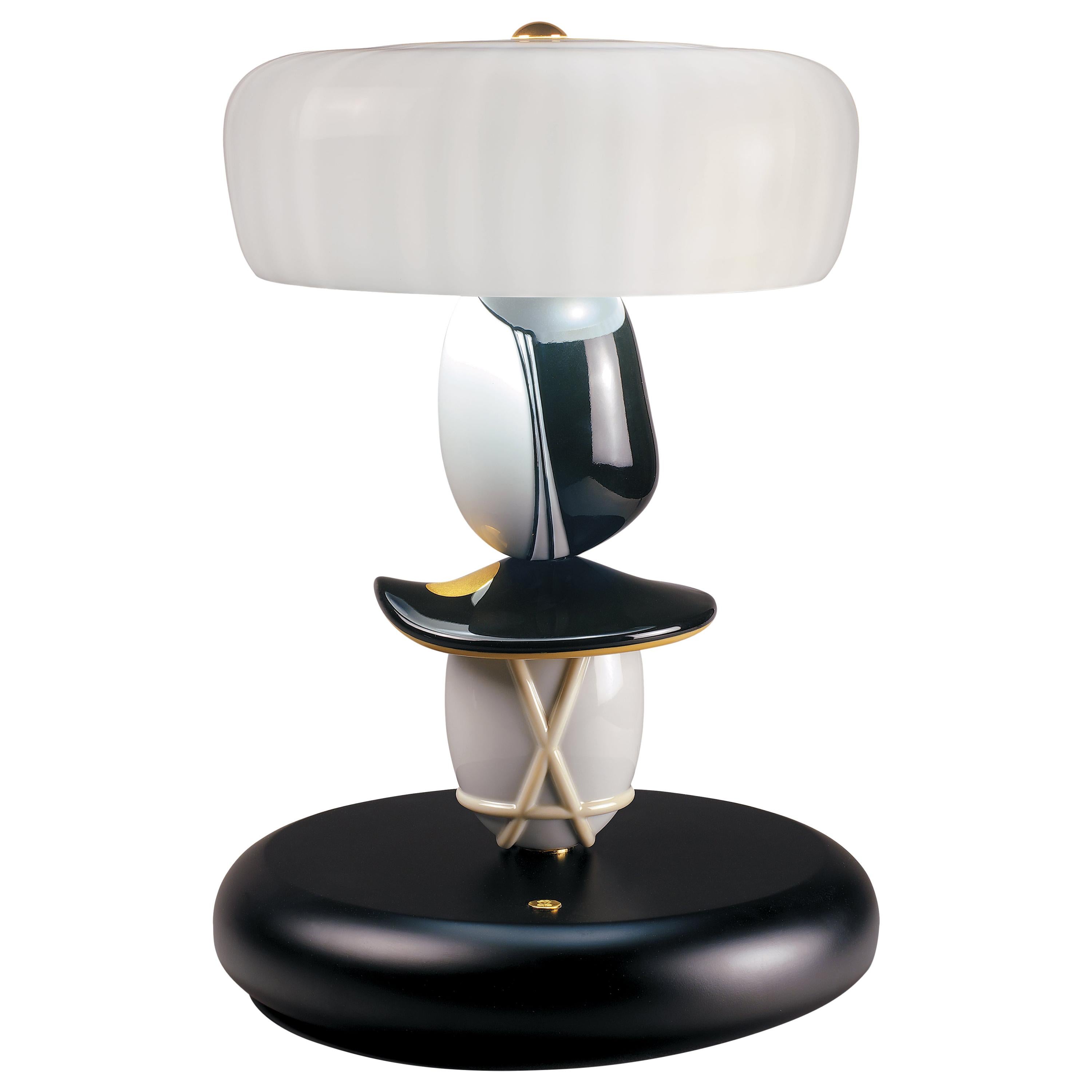 Lampe de table Lladró Hairstyle (H/M) en noir et blanc par Hisakazu Shimizu