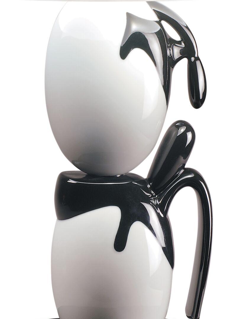 Modern Lladró Hairstyle ‘I/U’ Table Lamp in Black and White by Hisakazu Shimizu For Sale