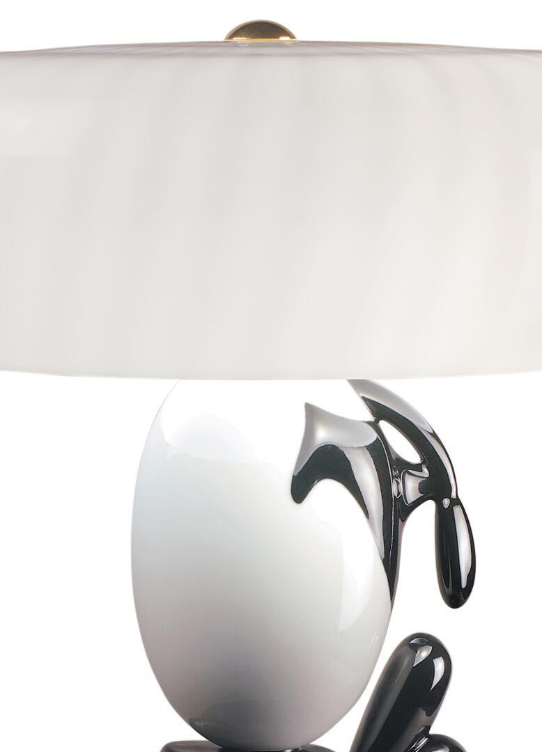 Spanish Lladró Hairstyle ‘I/U’ Table Lamp in Black and White by Hisakazu Shimizu For Sale