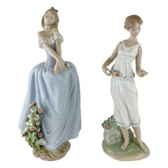 Lladro Edizione limitata di Signora innamorata e Fiori per la Dea Donna, in pensione