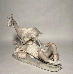 Lladró Matte Porcelain Figurine – Shepherd at Rest (#1104)