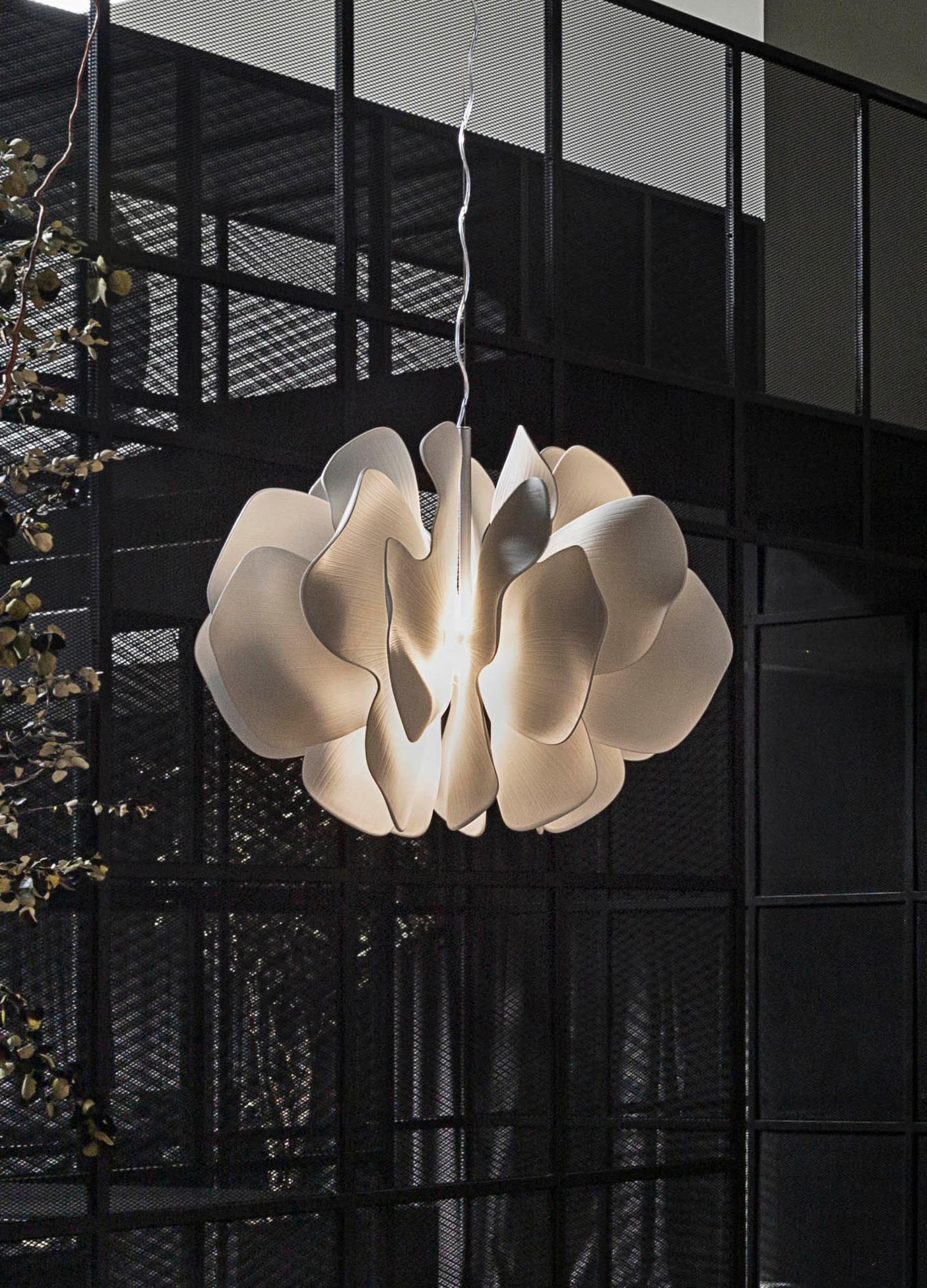 Modern Lladró Nightbloom Hanging Lamp in White by Marcel Wanders