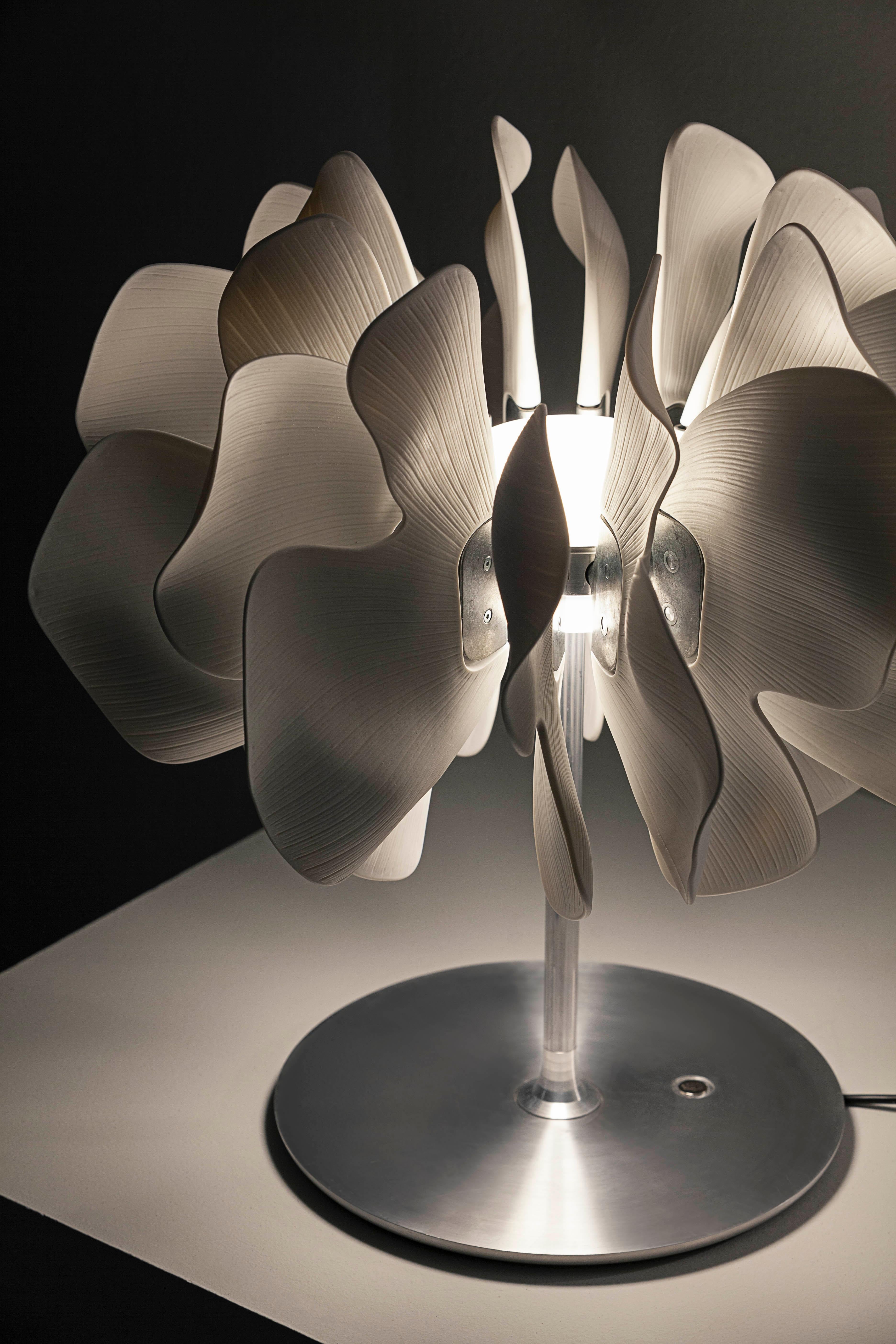 Modern Lladró Nightbloom Table Lamp in White by Marcel Wanders For Sale