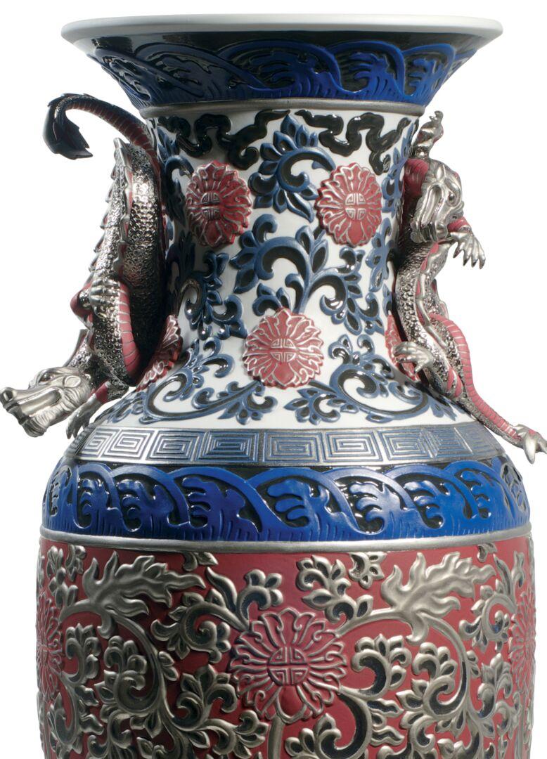 red oriental vase