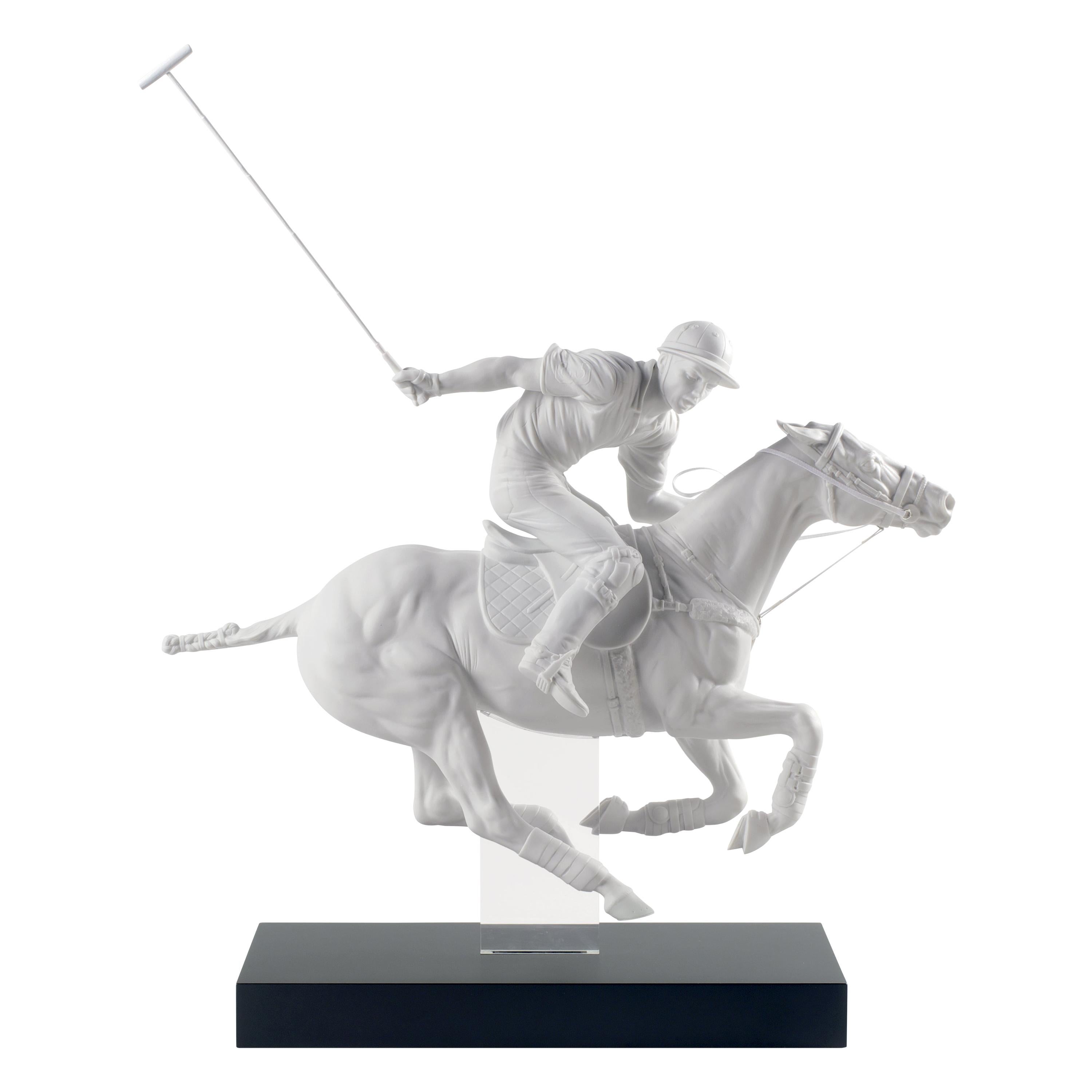 Lladro Polo Player Figurine in White by Ernest Massuet. Limited Edition.
